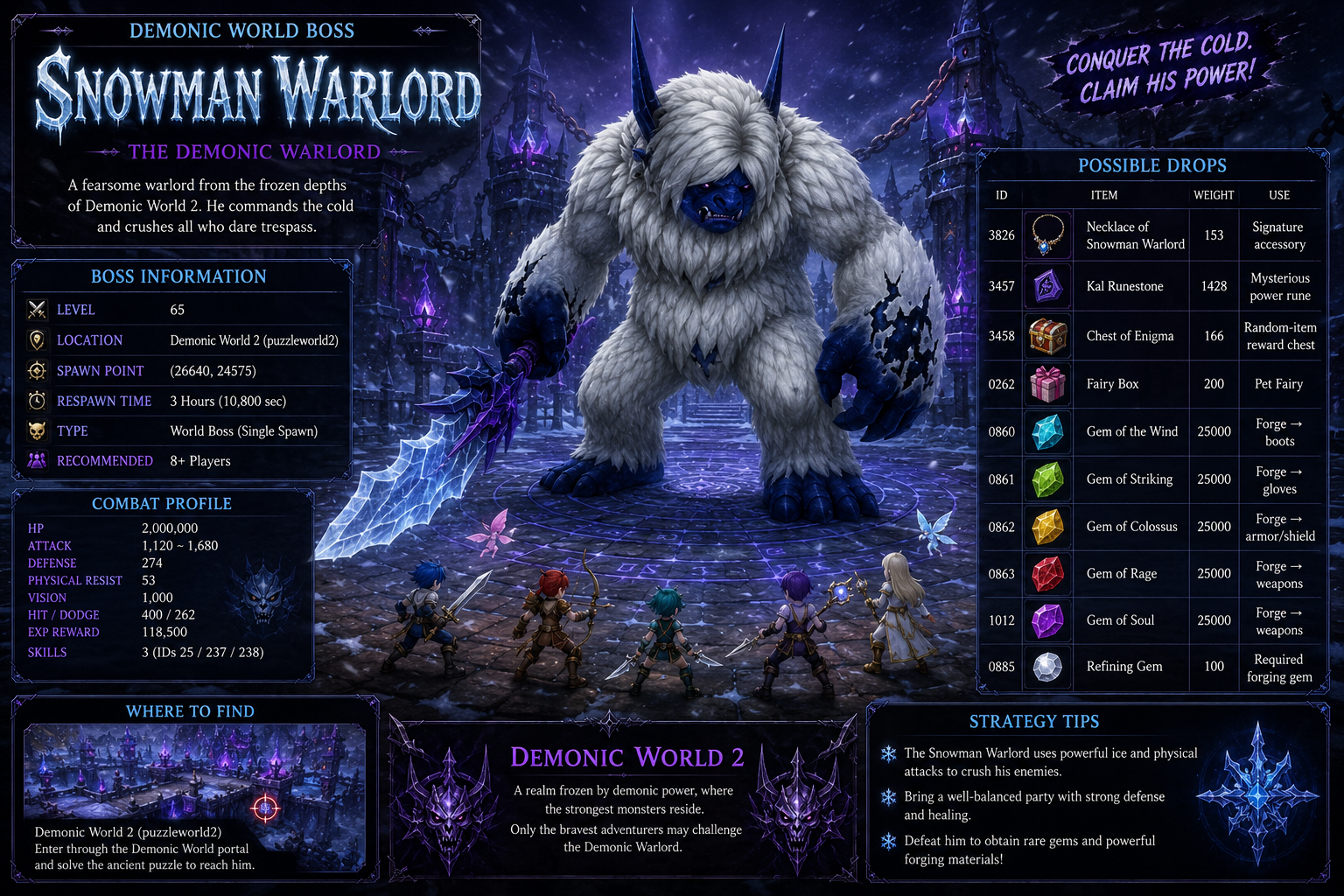 Snowman Warlord, Demonic World 2